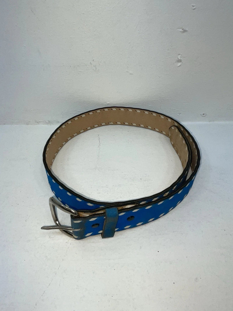 New Blue Genuine Leather Weaved 32” Belt #7030 Z-46