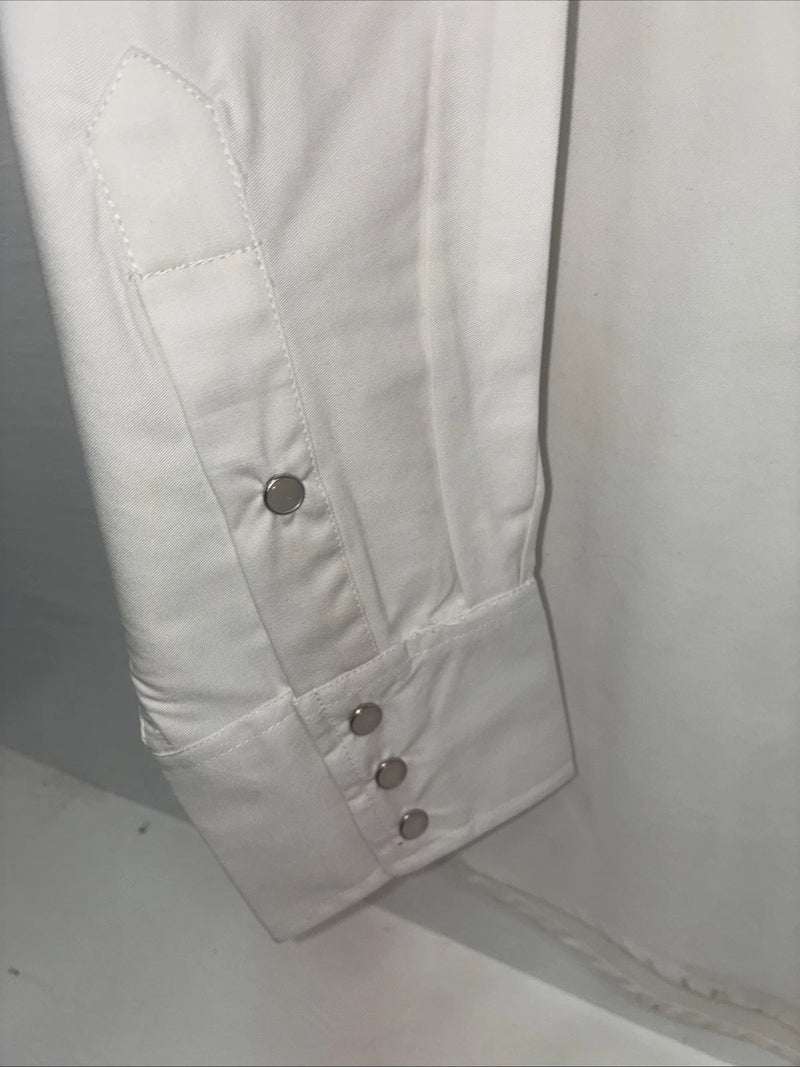 New Men’s Cumberland White Purple Western Long Sleeve Pearl Snap Large V-63