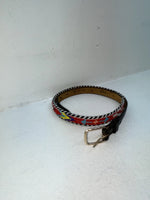 New Black Genuine Leather Beaded 30” Belt Z-64