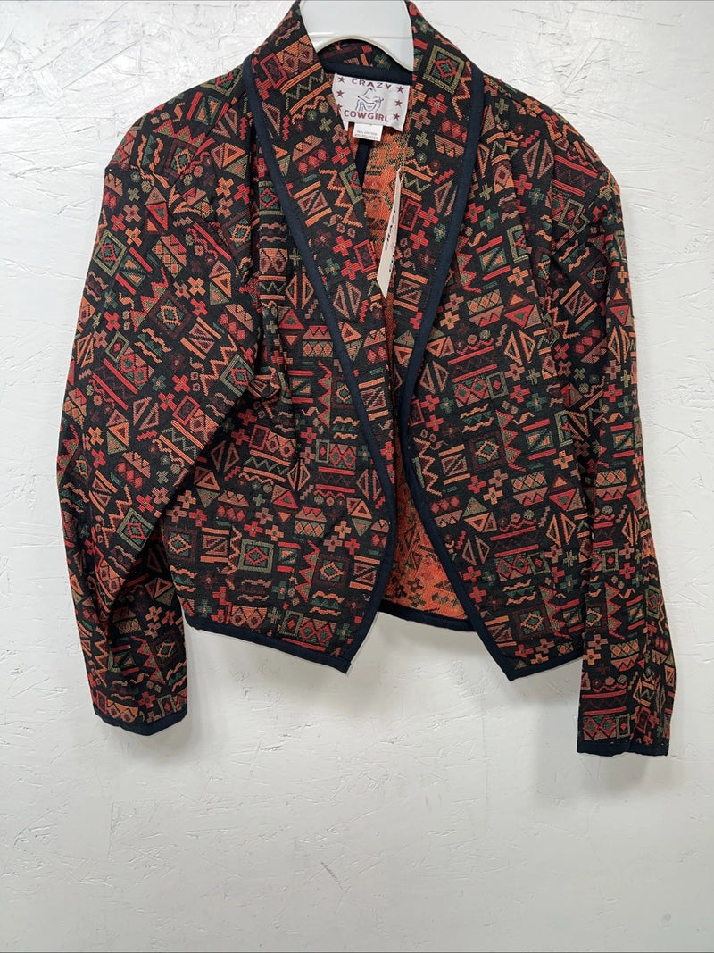 New Women’s Red Aztec Crazy Cowgirl Cover Jacket Large #ccJ-74 UU-21