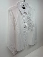 New Women’s White Horse White Gem Long Sleeve Pearl Snap XL II-29