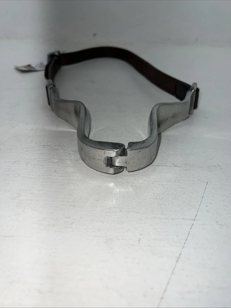 New Tough 1 Brown Aluminum Hinge Leather Strap Cribbing Collar #52-2085 W-52