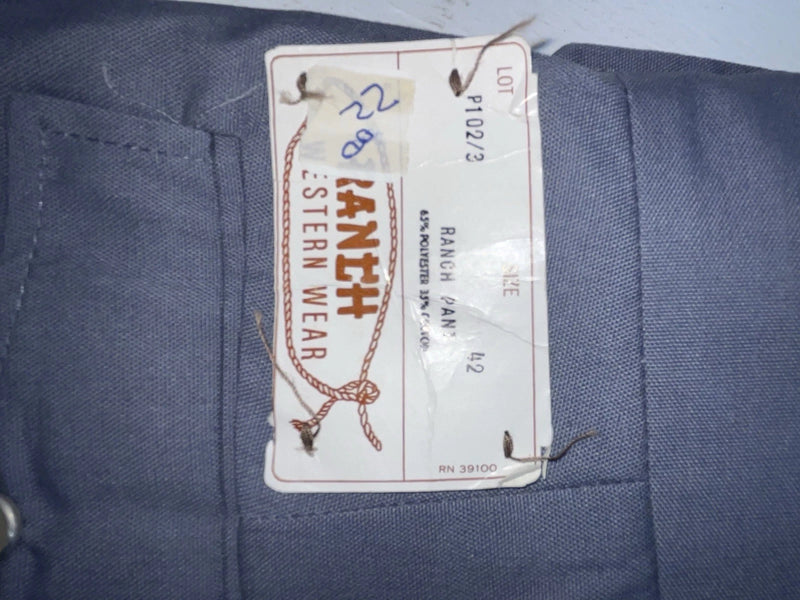 New Vintage Blue Ranch Western Wear Polyester Pants #P1023 OO-7
