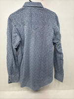 New Women’s Miller Blue Designed Long Sleeve Pearl Snap 16 X 34 XL II-10