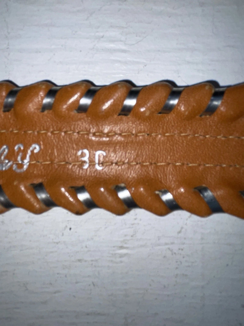 New Brown Genuine Leather Circle Y Weaved 30” Belt #8388 JJ-155