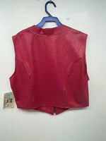 New Women’s Pink 1849 Cut Off Zip Up Vest S #77372 3B-64