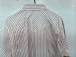 New Men’s Champion Western Red White Stripe Long Sleeve Pearl Snap 17.5 XL R-74