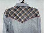 New Women’s Champion Western Gray Long Sleeve Pearl Snap 15.5 TT-1