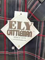 New Boys ELY Cattleman Green Plaid Long Sleeve Pearl Snap XS DD-128