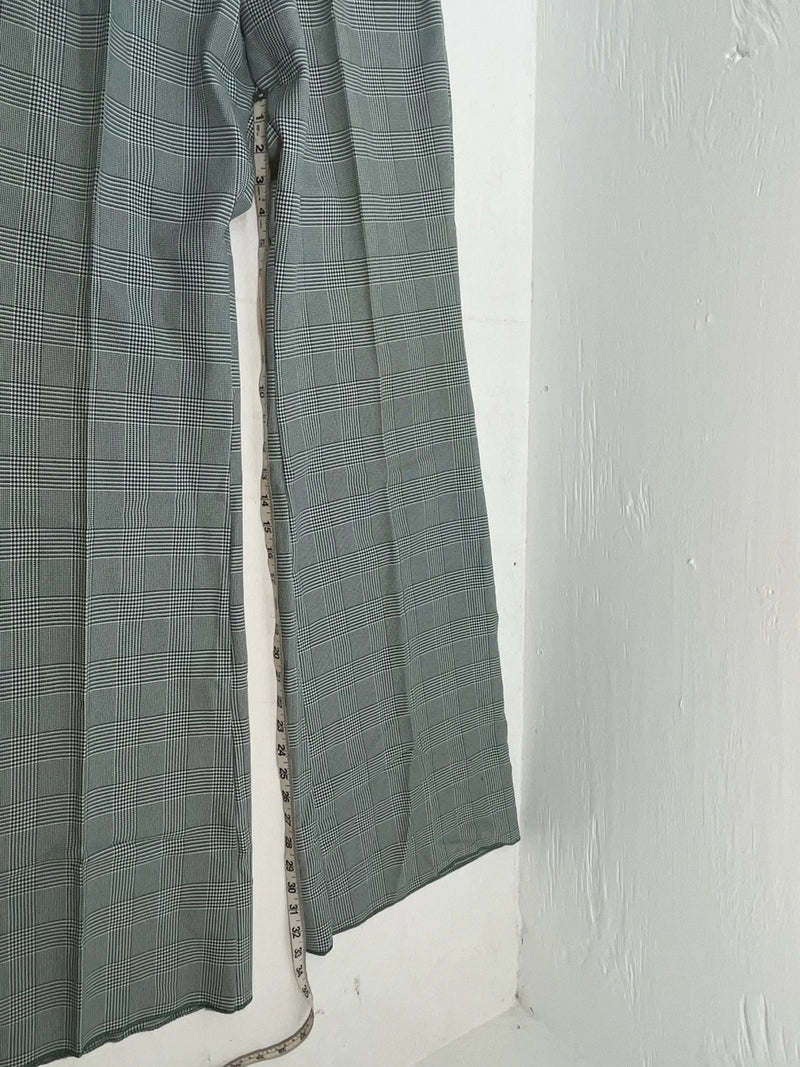 New Vintage Green Plaid Panhandle Slim Polyester Pants #1218 NN-152