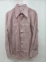 New Men’s Tem Tex Pink Stripe Long Sleeve Pearl Snap 16 X 35 Large Q-109
