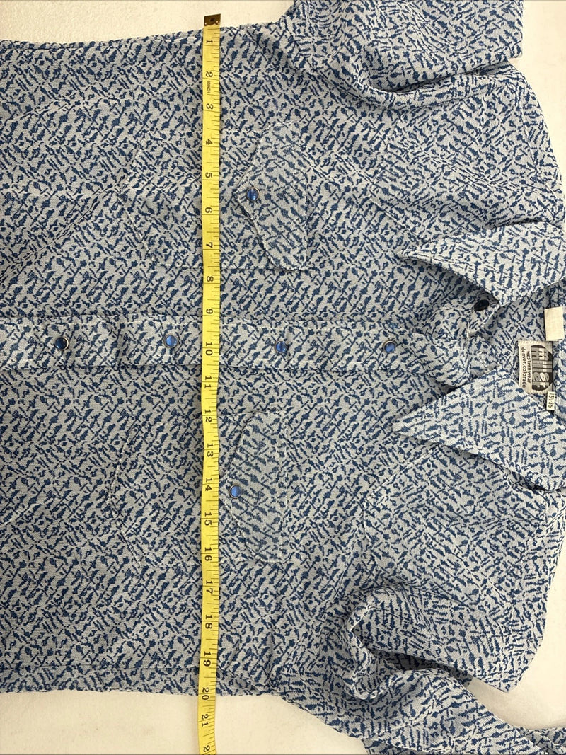 New Men’s Miller Blue Deigned Long Sleeve Pearl Snap 15.5 Medium II-102