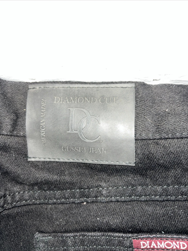 New Women’s Black Diamond Cut Denim Jeans. 13/14x36 M-12