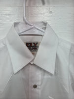 New Boys ELY Cattleman White Long Sleeve Pealr Snap Size 8 DD-49