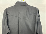 New Men’s White Horse Black Wolf Embroidered Long Sleeve Pearl Snap XL T-1