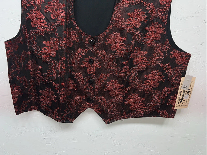 New Women’s Red 1849 Authentic Ranchwear Western Show Vest 3X WW-44