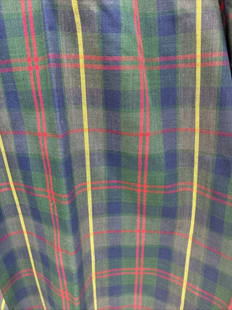 New Men’s ELY Plains Green Plaid Long Sleeve Pearl Snap 16.5 X 34 Large AA-43