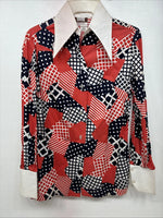 New Women’s Fenton Multicolor Design Long Sleeve Button Up 12 MM-47