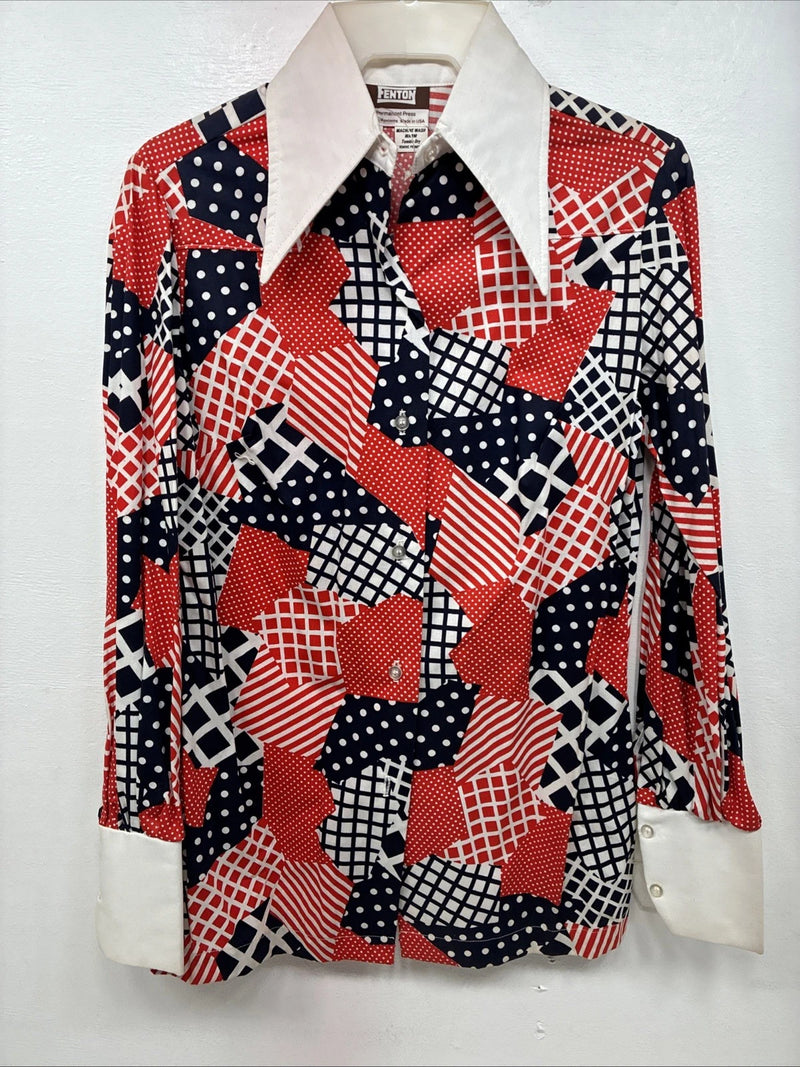 New Women’s Fenton Multicolor Design Long Sleeve Button Up 12 MM-47