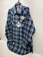 New Men’s ELY Cattleman Blue Long Sleeve Pearl Snap 3XL E-36