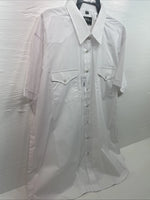 New Men’s White Horse White Short Sleeve Pearl Snap 3XL E-18