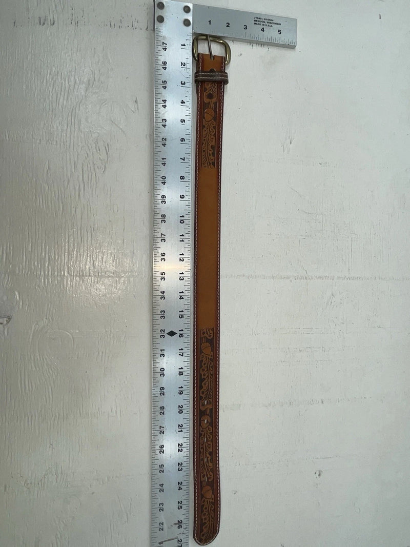 New Brown Genuine Leather Perkies Tooled 22” Belt #601 NN-51
