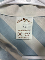 New Kids Kid Kountry Blue Stripe Long Sleeve Pearl Snap Size 12 TT-22
