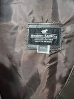 New Western Express Men’s Brown Leather 3XL Vest QQ-23