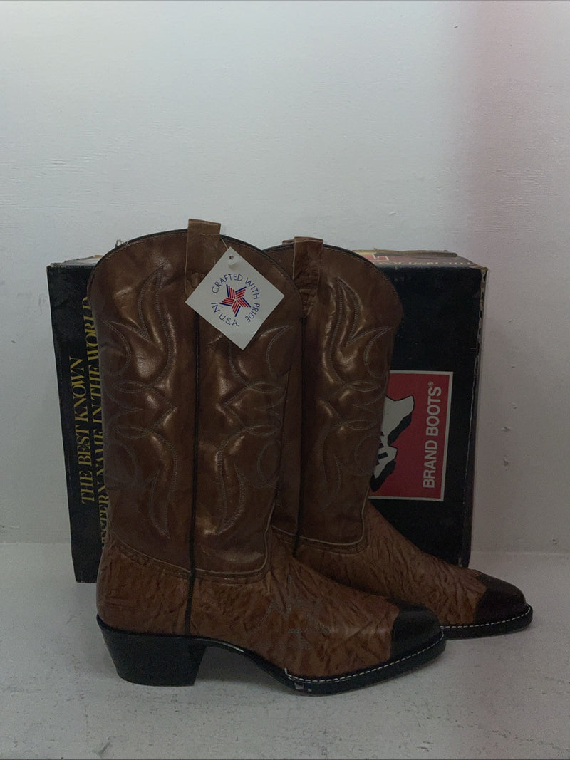 New Men’s Brown Texas Brand Cowboy Boots. 1081 10 D. 6-94