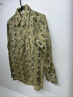 New Men’s Green ELY Plains Long Sleeve Pearl Snap Shirt. 15x34 M S-4