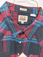 New Men’s ELY Cattleman Multiple Color Flannel Long Sleeve Pearl Snap 4XL E-86