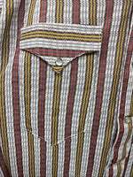 New Men’s Rocket mount Multicolor Stripe Long Sleeve Pearl Snap 15 Medium K-93