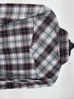 New Women’s Cumberland Purple Plaid Long Sleeve Pearl Snap 2XL GG-24