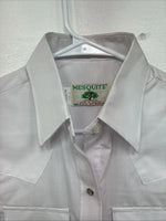 New Women’s Mesquite White Long Sleeve Pearl Snap Size 32 MM-12