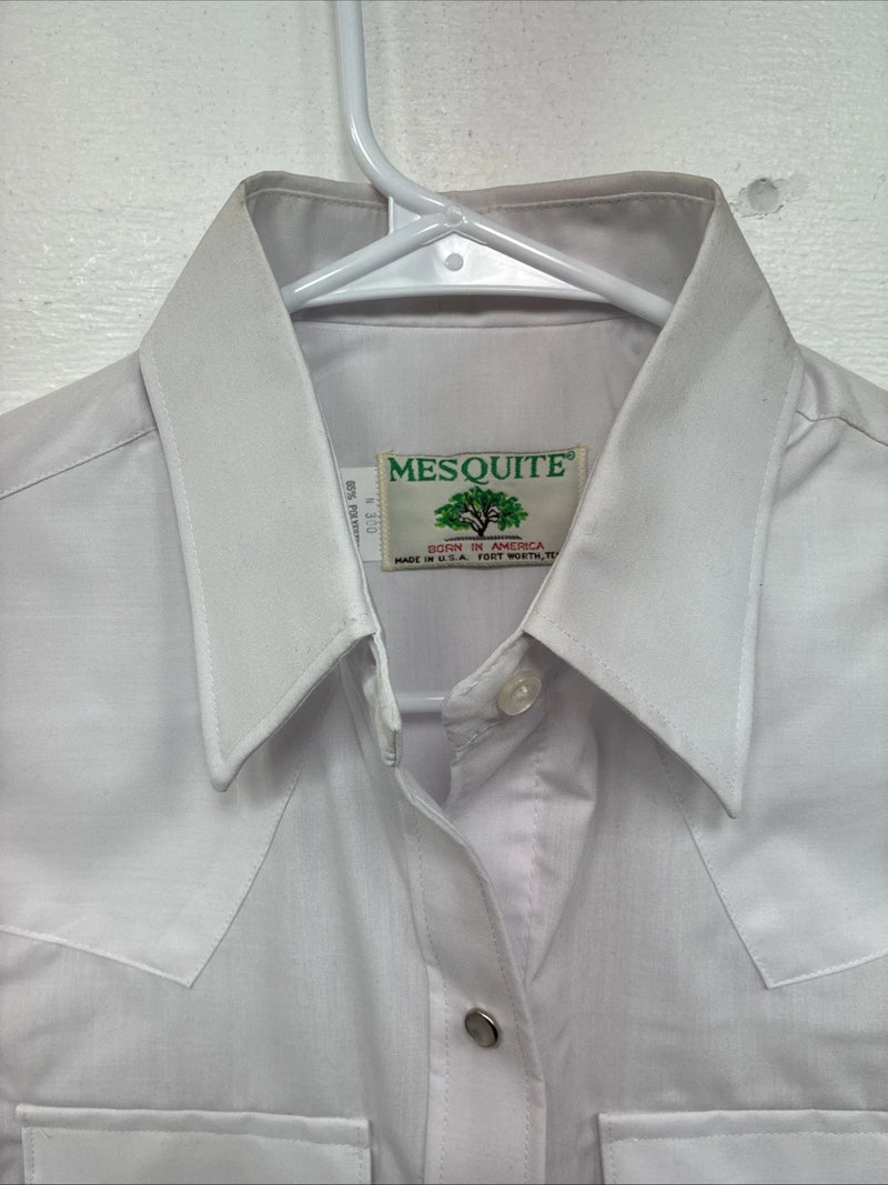 New Women’s Mesquite White Long Sleeve Pearl Snap Size 32 MM-12