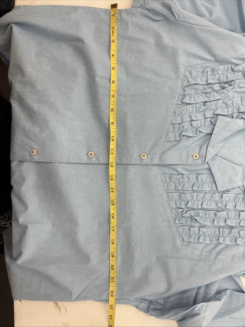 New Women’s Cricket Creek Blue Long Sleeve Button Up Size Large TT-128