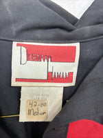 New Women’s Deborah Haman Red Black Tan Long Sleeve Button Up Medium YY-97