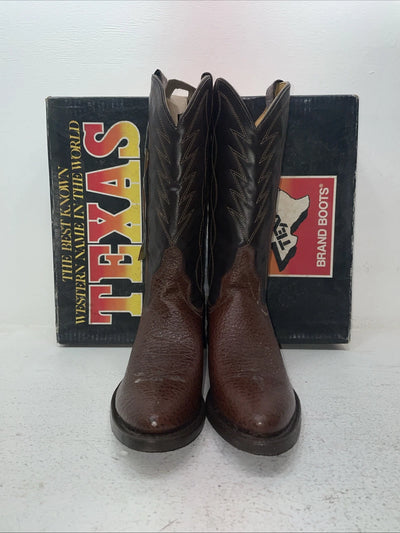 New Men’s Brown Texas Brand Cowboy Boots. 251627503 9 D. 4-116
