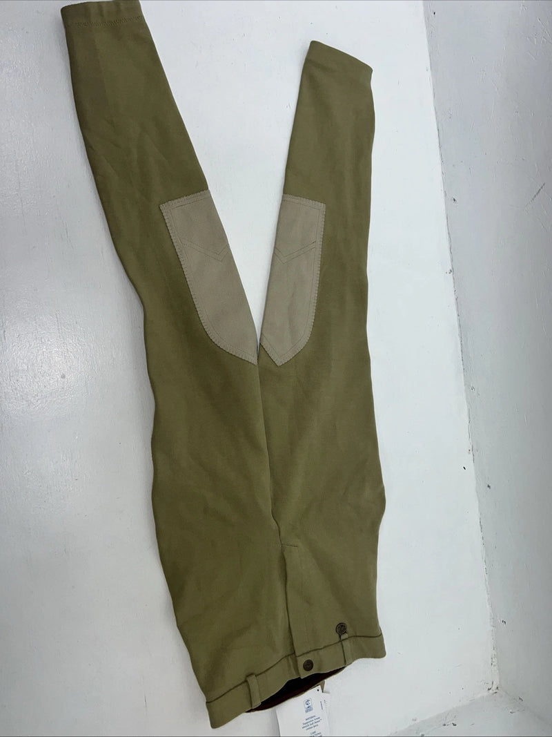 New Women’s Green Cotton Naturals English Riding Breeches. 26 L 83559 D-76