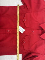 New Kids White Horse Red Long Sleeve Pearl Snap Medium DD-40