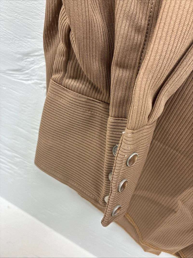 New Men’s Tem Tex Brown Long Sleeve Pearl Snap 17 X 34 XL O-79