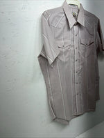 New Men’s Pink Texas Sage Short Sleeve Pearl Snap Shirt 16.5 L P-45