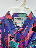 New Women’s Wrangler Pink Purple Floral Long Sleeve Button Up XL TT-32