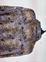 New Women’s Cumberland Purple Yellow Print Long Sleeve Pearl Snap 2XL GG-40
