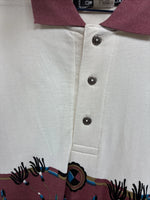 New Men’s GunSmoke White Red Short Sleeve Polo XL E-58