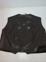 New Women’s Brown 1849 Authentic Ranchwear Leather Show Vest XL WW-53
