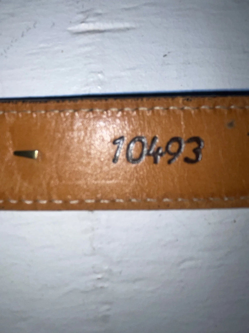 New Blue Genuine Leather Weight Gold Pendent 34” Belt #10493 JJ-20