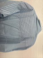 New Men’s ELY Cattleman Blue White Stripe Long Sleeve Pearl Snap 18.5 2XL O-27