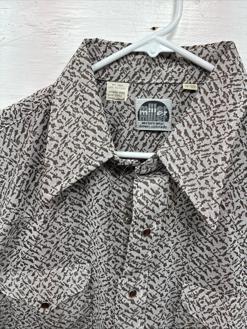 New Men’s Miller Brown Designed Long Sleeve Pearl Snap 17 X 33 XL T-6