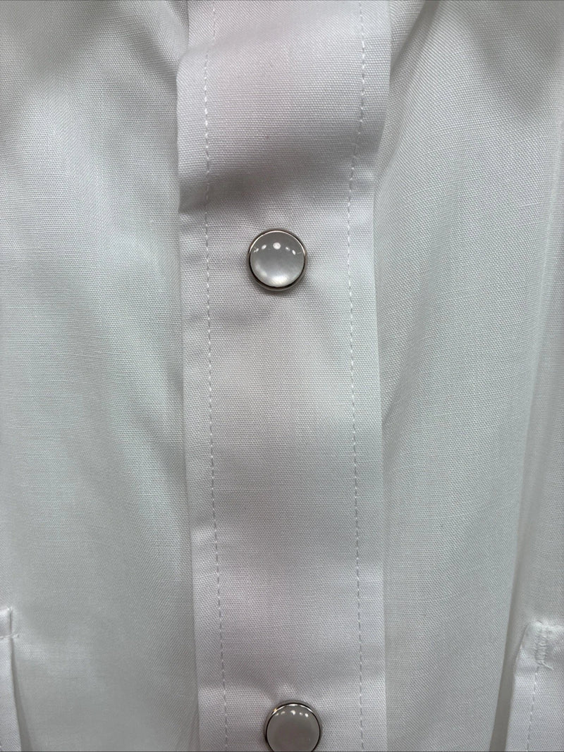New Men’s White Horse Simple White Western Short Sleeve Pearl Snap XL T-12